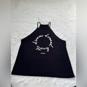 Black Graphic Halter Tank - "It Works!"